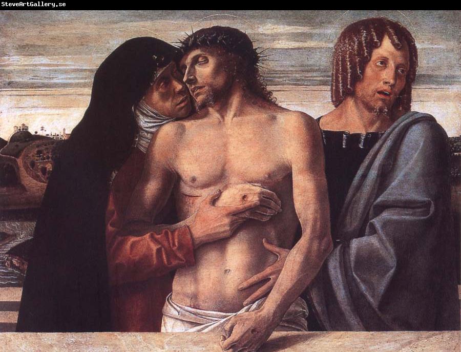 Giovanni Bellini Dead Christ Supported by the Madonna and St John